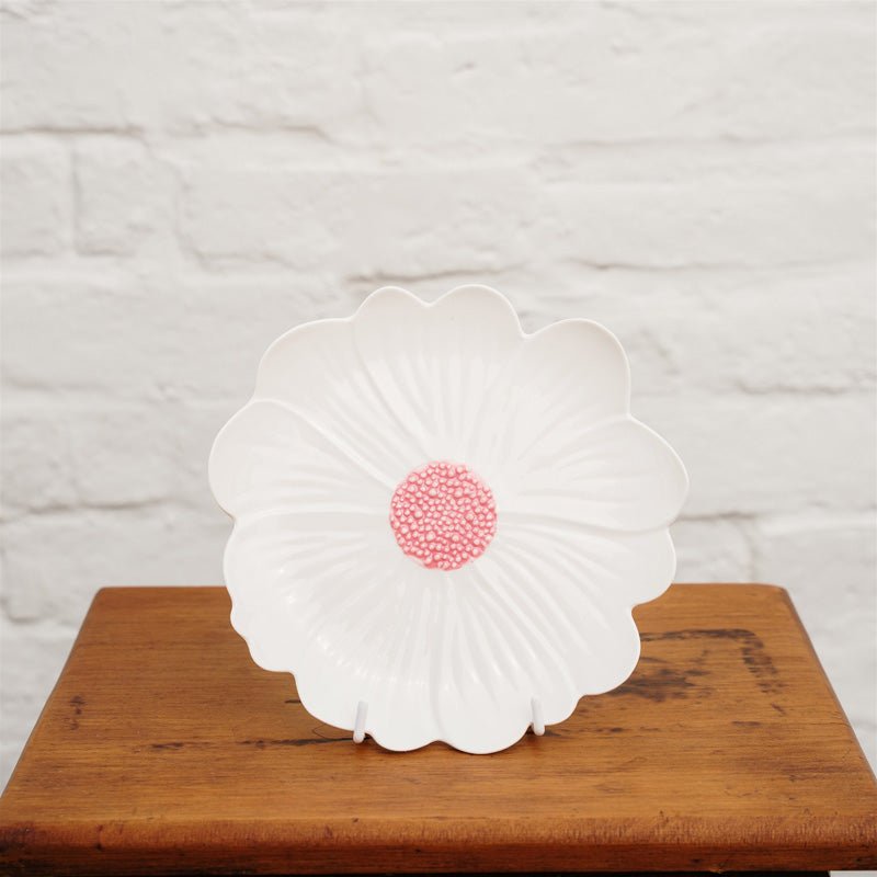 Find White and Pink Small Flower Plate - Noss at Bungalow Trading Co.