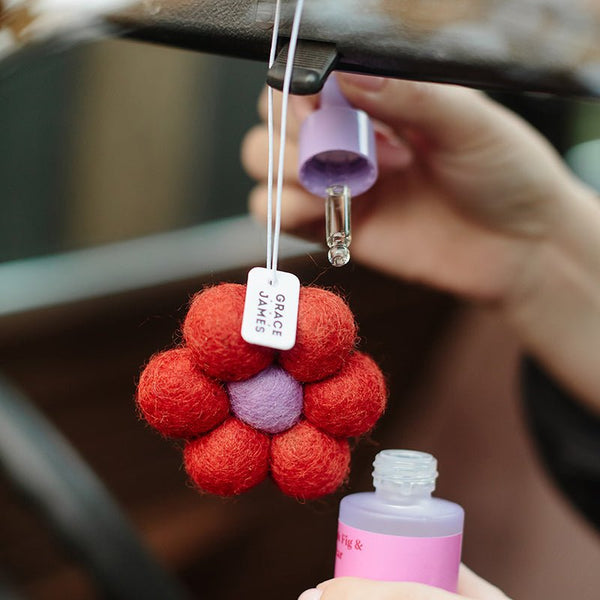 Find Wild Rose & Blackberry Felt Air Freshener - Grace and James at Bungalow Trading Co.