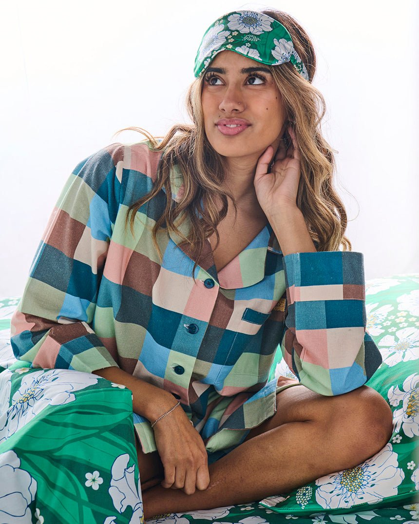 Find Woodlands Tartan Flanelette Long Sleeve Button Up Nightie - Kip & Co at Bungalow Trading Co.