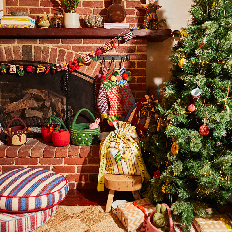 Palmina Knitted Stocking Crimson