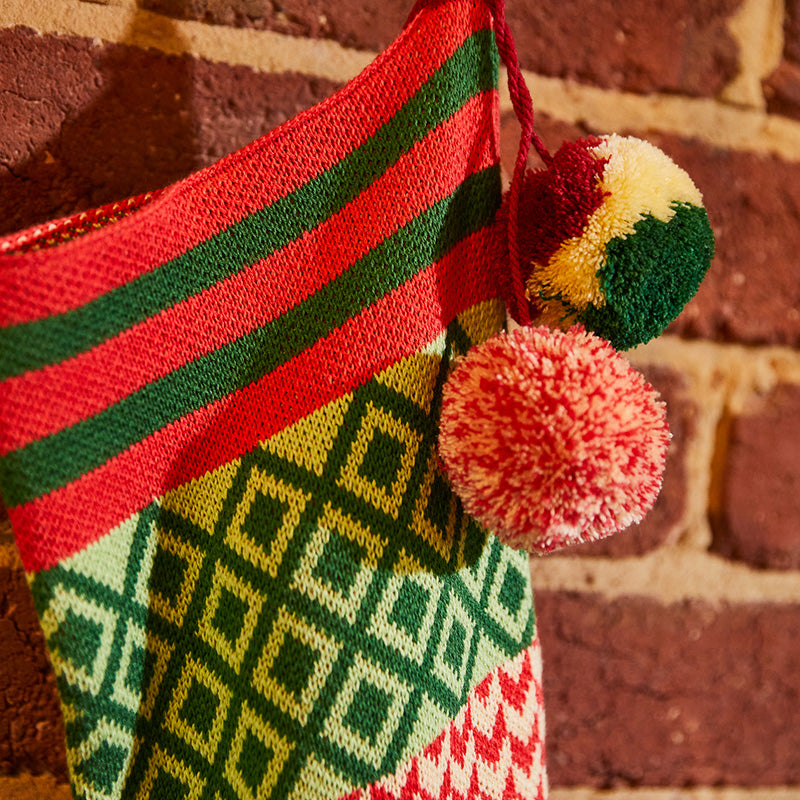 Palmina Knitted Stocking Crimson