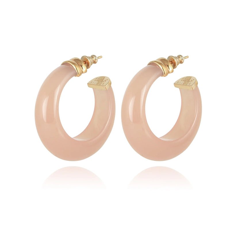 Find Abalone Hoop Earrings Pink - GAS Bijoux at Bungalow Trading Co.