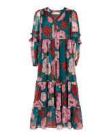 Find Afternoon V Dress Green + Pink - Coop by Trelise Cooper at Bungalow Trading Co.