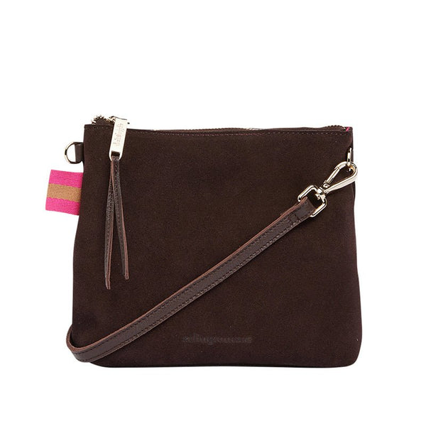 Find Alexis Crossbody Chocolate Suede - Arlington Milne at Bungalow Trading Co.