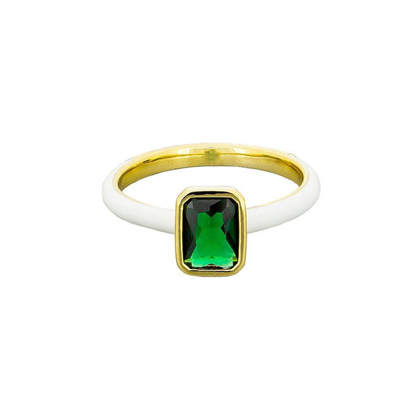 Find Alexis Enamel Ring Emerald - Tiger Tree at Bungalow Trading Co.