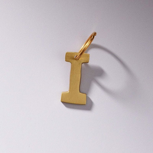 Find Alphabet Brass Keyring - Indigo Love at Bungalow Trading Co.