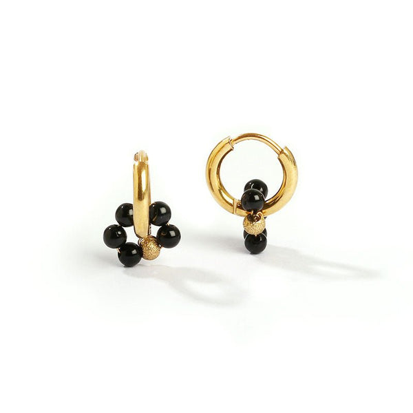 Black and gold store hoop earrings