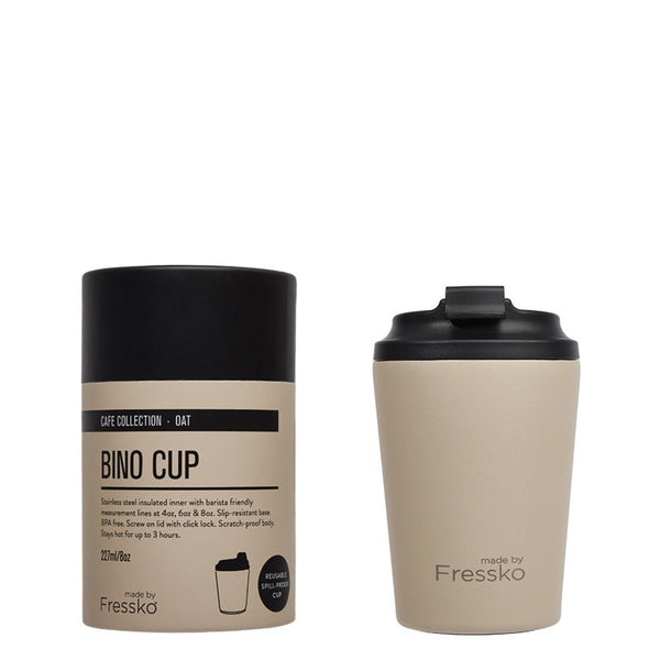 Find Bino Coffee Cup 227ml Oat - FRESSKO at Bungalow Trading Co.