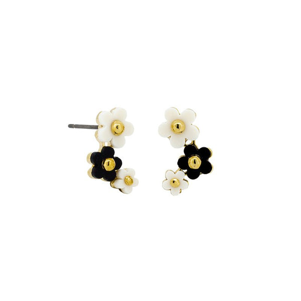 Find Black and White Trio Daisy Earrings - Tiger Tree at Bungalow Trading Co.