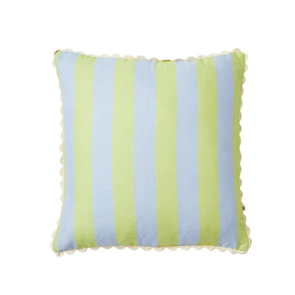 Find Bold Stripe Blue Lime Cushion 50cm - Bonnie & Neil at Bungalow Trading Co.