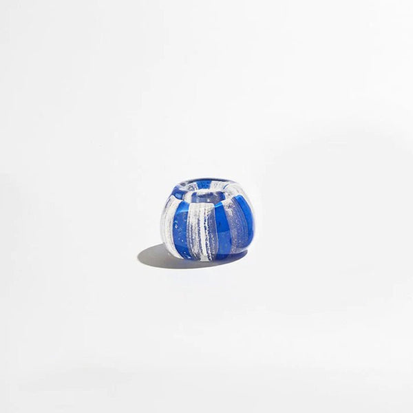 Find Candy Candle Holder Small Cobalt/White - Ben David at Bungalow Trading Co.
