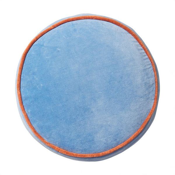 Find Castilo Round Velvet Cushion Blue Jay - Sage & Clare at Bungalow Trading Co.