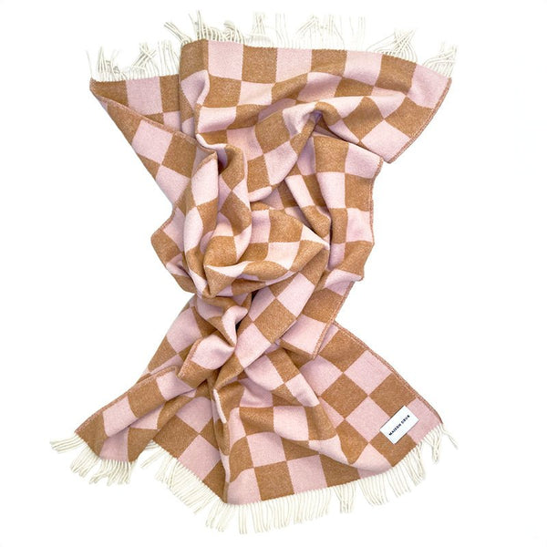 Find Checkerboard Blanket Terra/Pink - Maison Deux at Bungalow Trading Co.