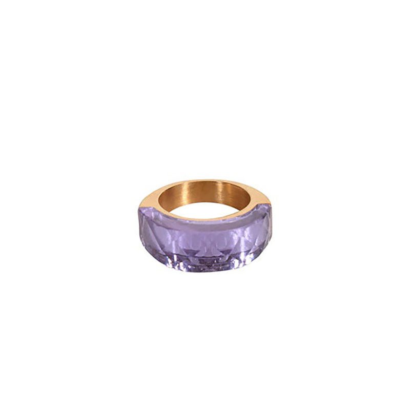 Find Chunky Crystal Ring Lilac - Alouette at Bungalow Trading Co.