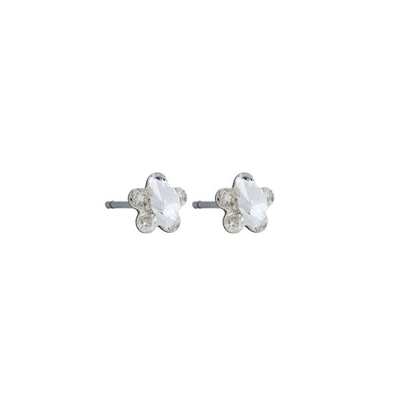 Find Clear Crystal Flower Stud Earrings - Tiger Tree at Bungalow Trading Co.