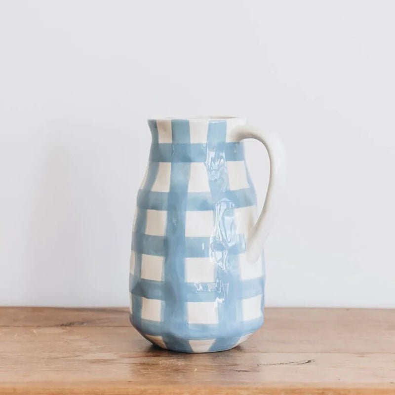 Find Cornflower Gingham Jug - Noss at Bungalow Trading Co.