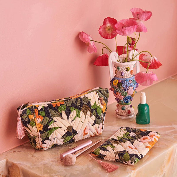 Find Dreamy Floral Velvet Cosmetics Purse - Kip & Co at Bungalow Trading Co.