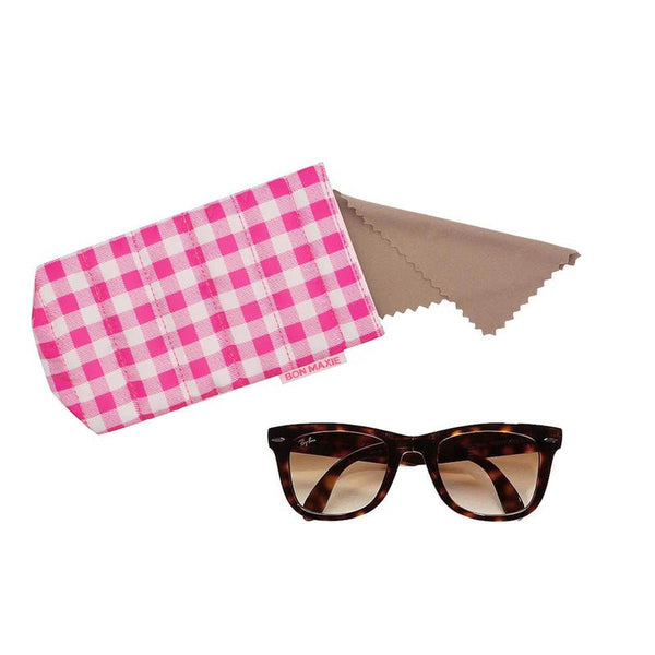Find Easy-Squeezy Glasses Case Pink Gingham - Bon Maxie at Bungalow Trading Co.