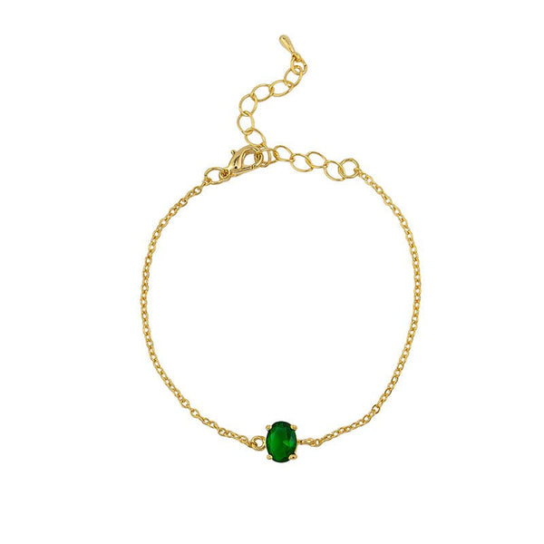 Find Emerald Gold Chain Bracelet - Tiger Tree at Bungalow Trading Co.