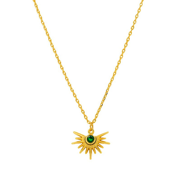 Find Emerald Sun Rays Necklace - Tiger Tree at Bungalow Trading Co.