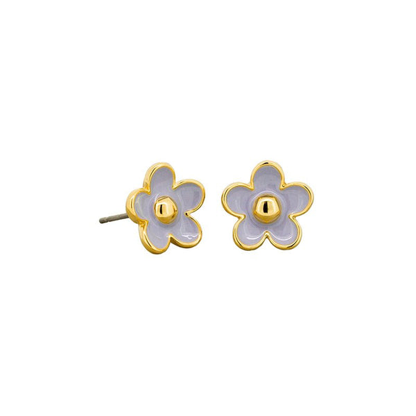 Find Enamel Daisy Stud Earrings Mauve - Tiger Tree at Bungalow Trading Co.