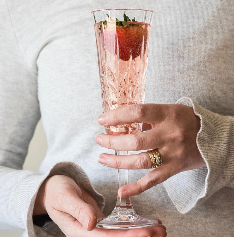 Find Flemington Acrylic Champagne Flute Pale Pink - Indigo Love at Bungalow Trading Co.