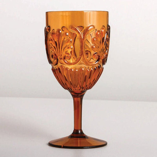 Find Flemington Acrylic Wine Glass Amber - Indigo Love at Bungalow Trading Co.