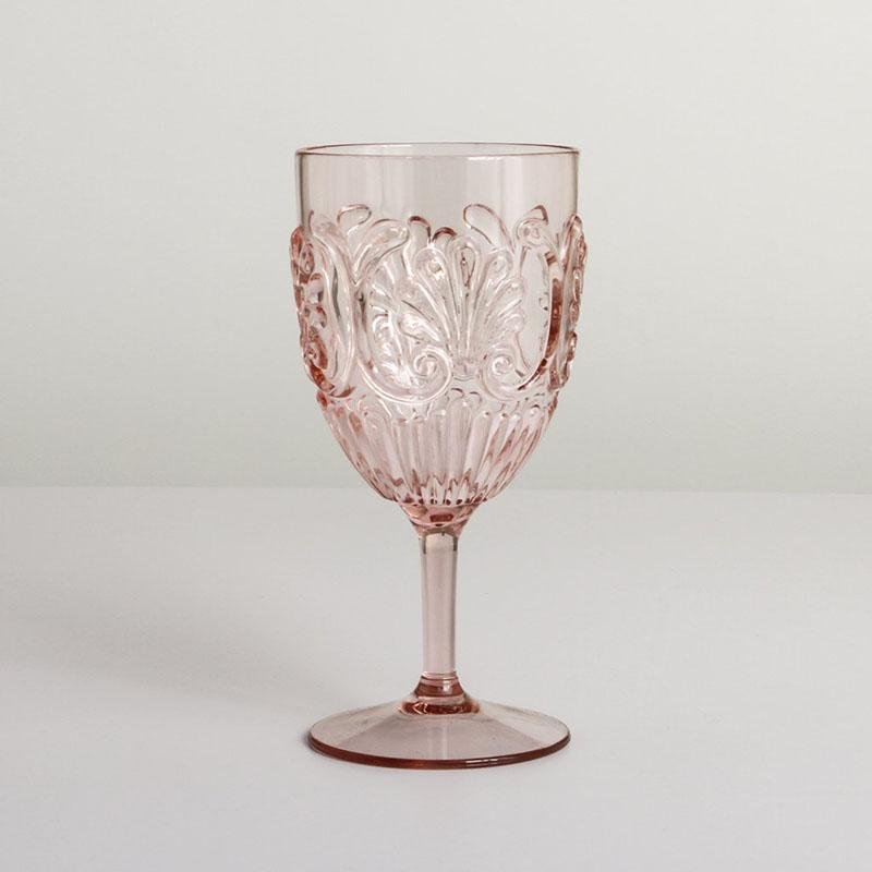 Find Flemington Acrylic Wine Glass Pale Pink - Indigo Love at Bungalow Trading Co.