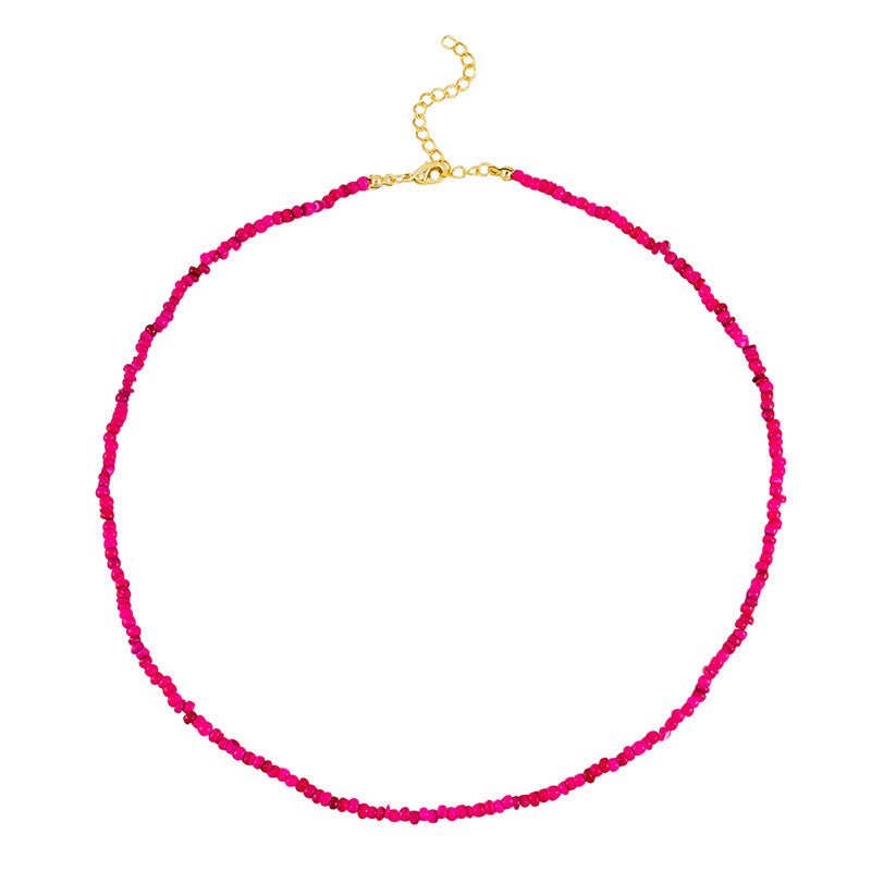 Find Fuchsia Beaded Luana Necklace - Tiger Tree at Bungalow Trading Co.
