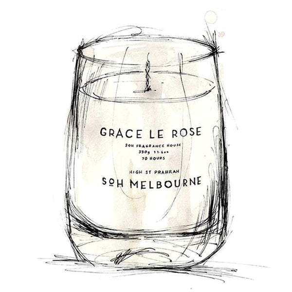 Find Grace le Rose White Matte Candle 350G - SOH at Bungalow Trading Co.