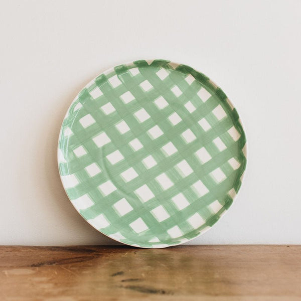 Find Green Gingham Platter - Noss at Bungalow Trading Co.
