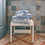 Find Houndstooth Blue Terry Bath Towel - Kip & Co at Bungalow Trading Co.