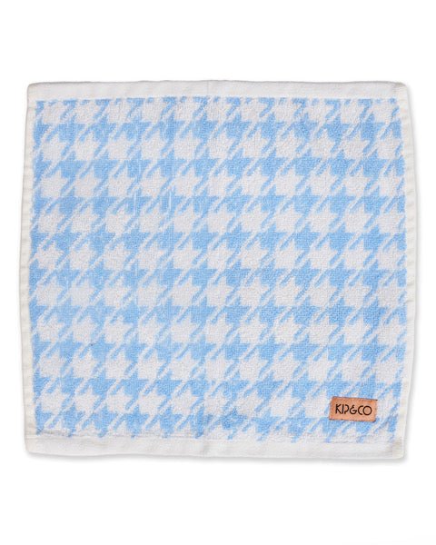 Find Houndstooth Blue Terry Face Washer - Kip & Co at Bungalow Trading Co.