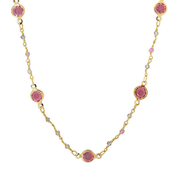 Find Kate Crystal Necklace Pink - Tiger Tree at Bungalow Trading Co.