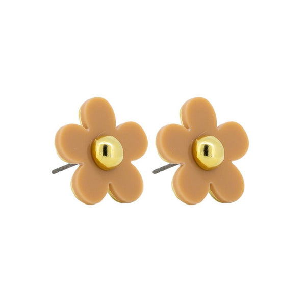 Find Latte Large Daisy Stud Earrings - Tiger Tree at Bungalow Trading Co.
