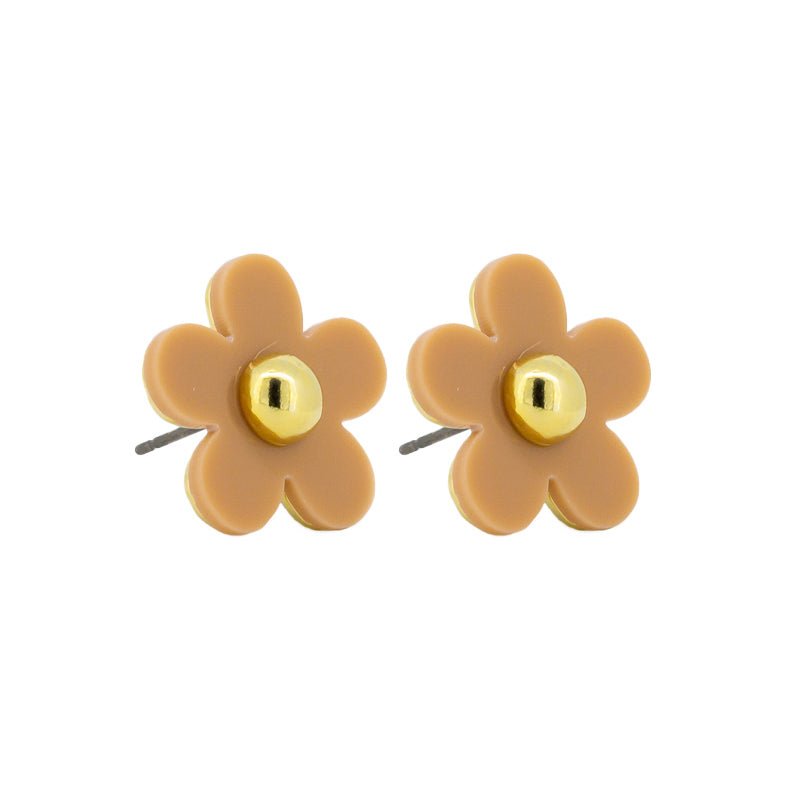 Find Latte Large Daisy Stud Earrings - Tiger Tree at Bungalow Trading Co.