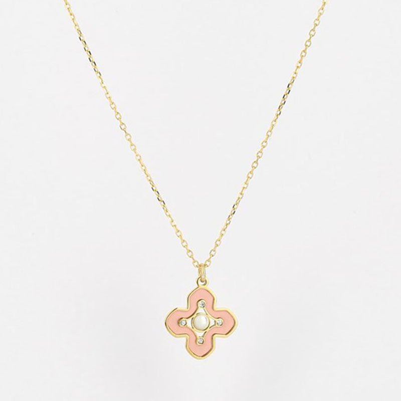 Find Leslie Necklace Pink Enamel - Zag Bijoux at Bungalow Trading Co.