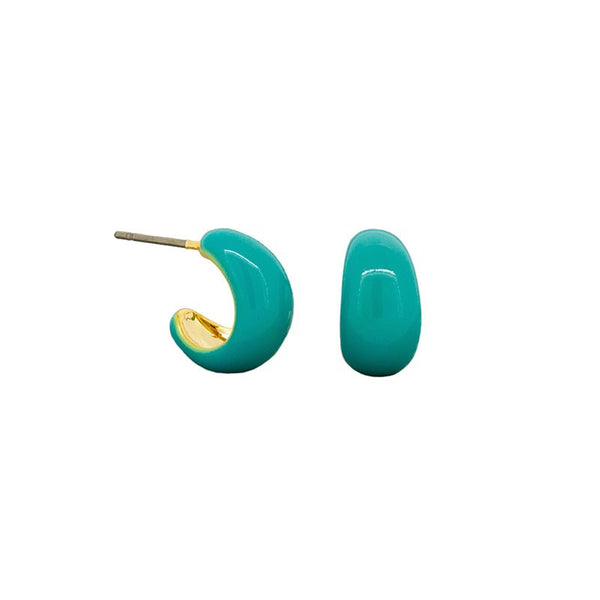 Find Lilly Turquoise Enamel Hoop Earrings - Tiger Tree at Bungalow Trading Co.