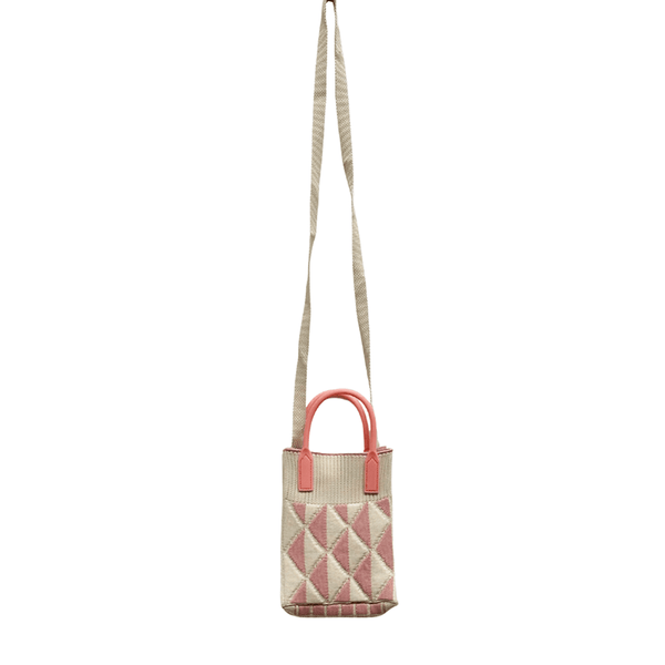 Find Mini Knit Phone Crossbody Cream Pink Diamond - Bungalow Trading Co. at Bungalow Trading Co.