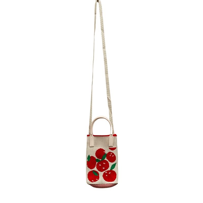 Find Mini Knit Phone Crossbody Red Fruit - Bungalow Trading Co. at Bungalow Trading Co.
