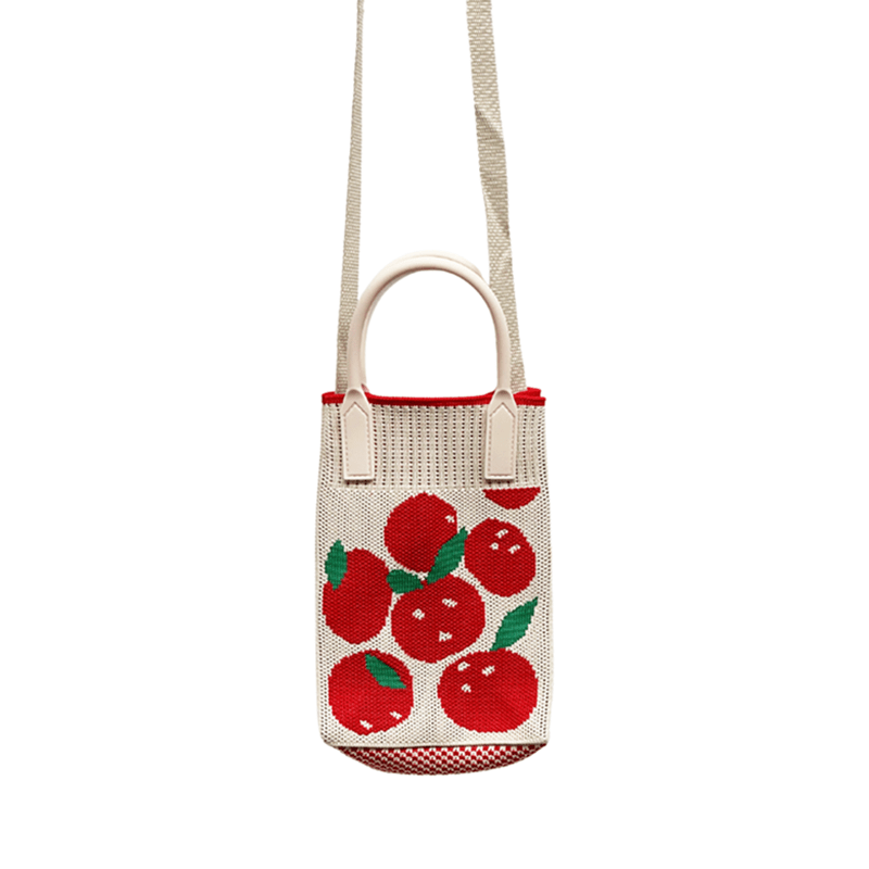 Find Mini Knit Phone Crossbody Red Fruit - Bungalow Trading Co. at Bungalow Trading Co.