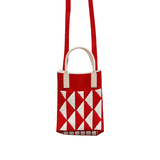 Find Mini Knit Phone Crossbody Red White Diamond - Bungalow Trading Co. at Bungalow Trading Co.
