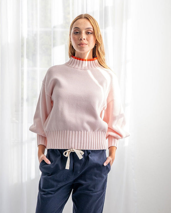 Find Montilla Knit Blush/Red - Elms + King at Bungalow Trading Co.