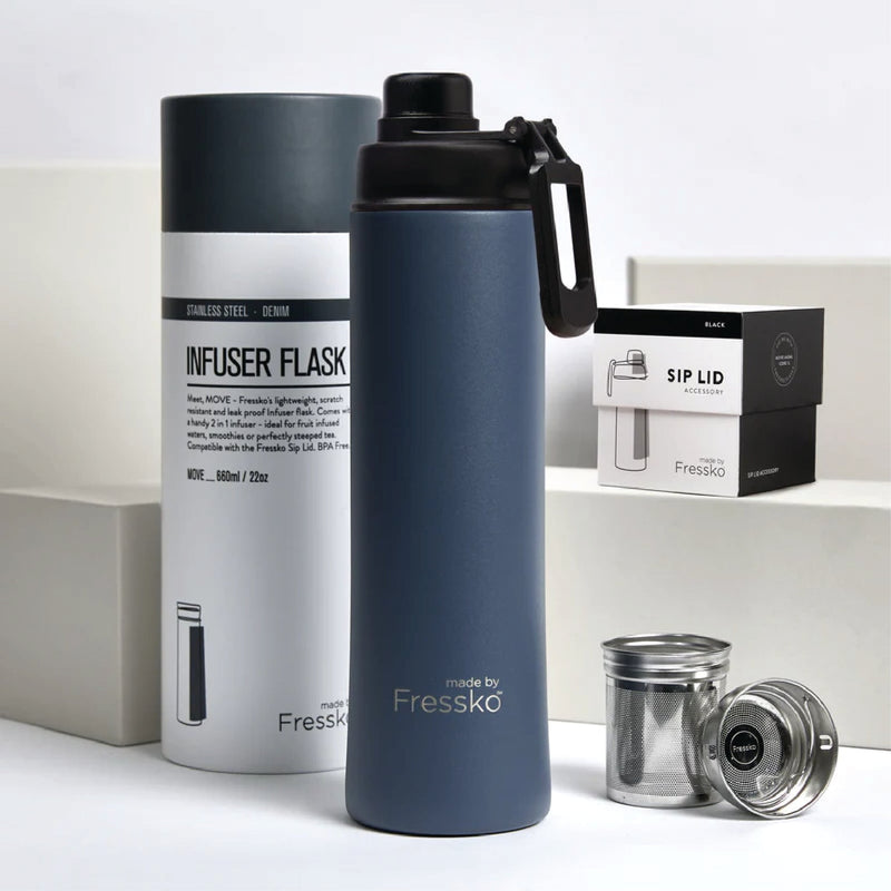 Find Move Flask Denim 660ml - FRESSKO at Bungalow Trading Co.