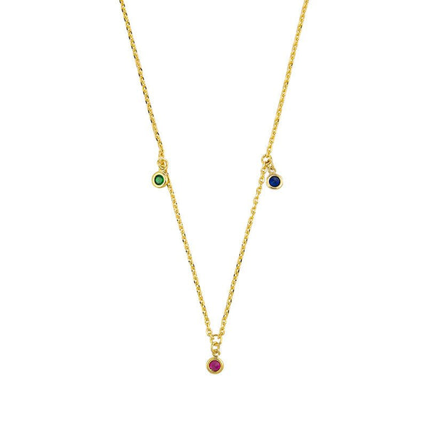 Find Multi Crystal Bezel Set Necklace - Tiger Tree at Bungalow Trading Co.