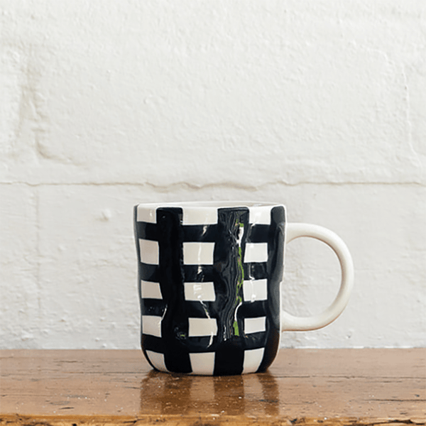 Find Navy Gingham Mug - Noss at Bungalow Trading Co.