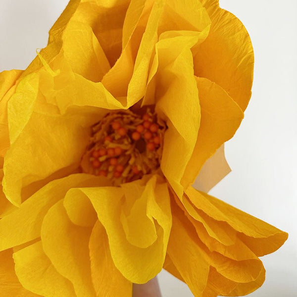 Find Paper Flower Large Yellow - Bungalow Trading Co at Bungalow Trading Co.