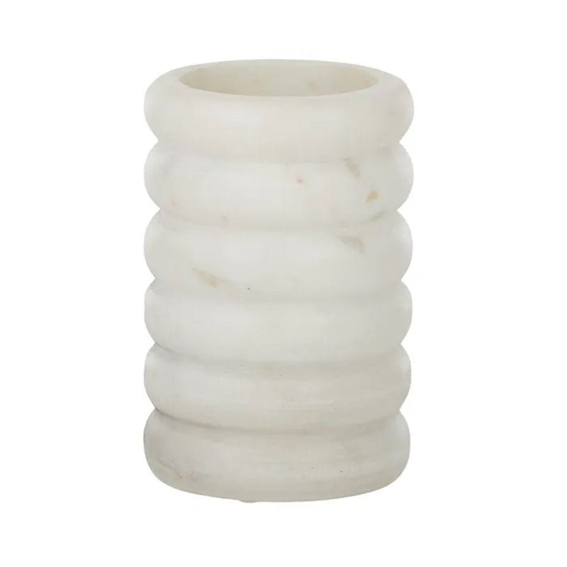 Find Pucker Marble Vase White - Coast to Coast at Bungalow Trading Co.