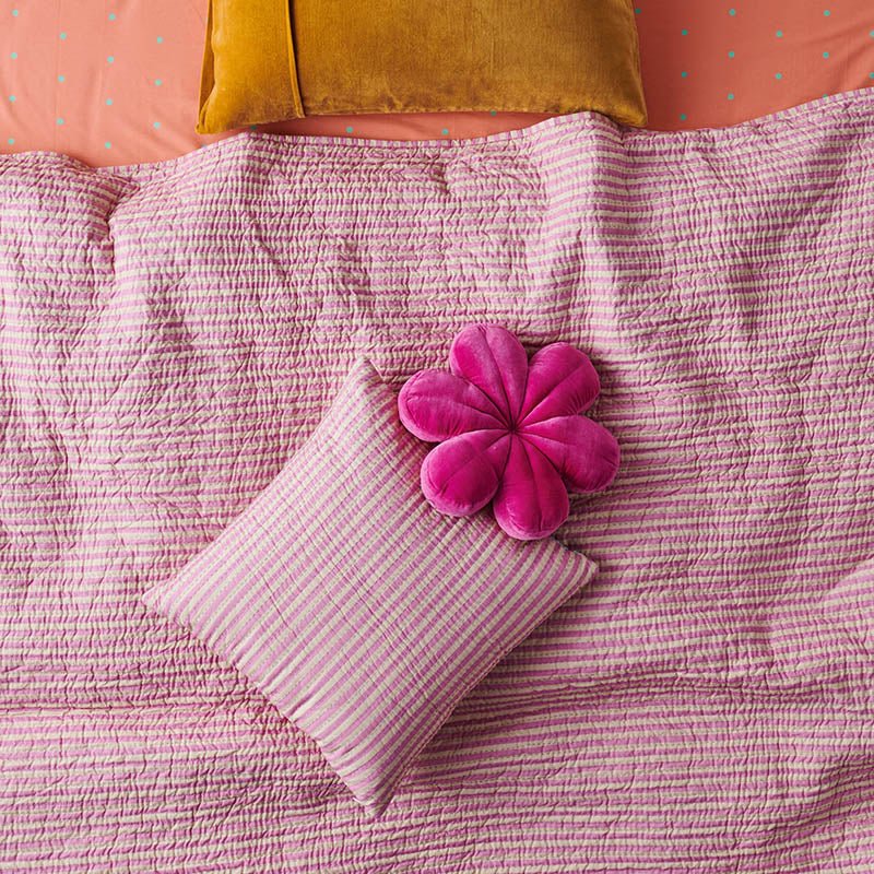 Find Raspberry Velvet Petal Cushion - Kip & Co at Bungalow Trading Co.