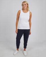 Find Rib Crew Tank White - Elm at Bungalow Trading Co.